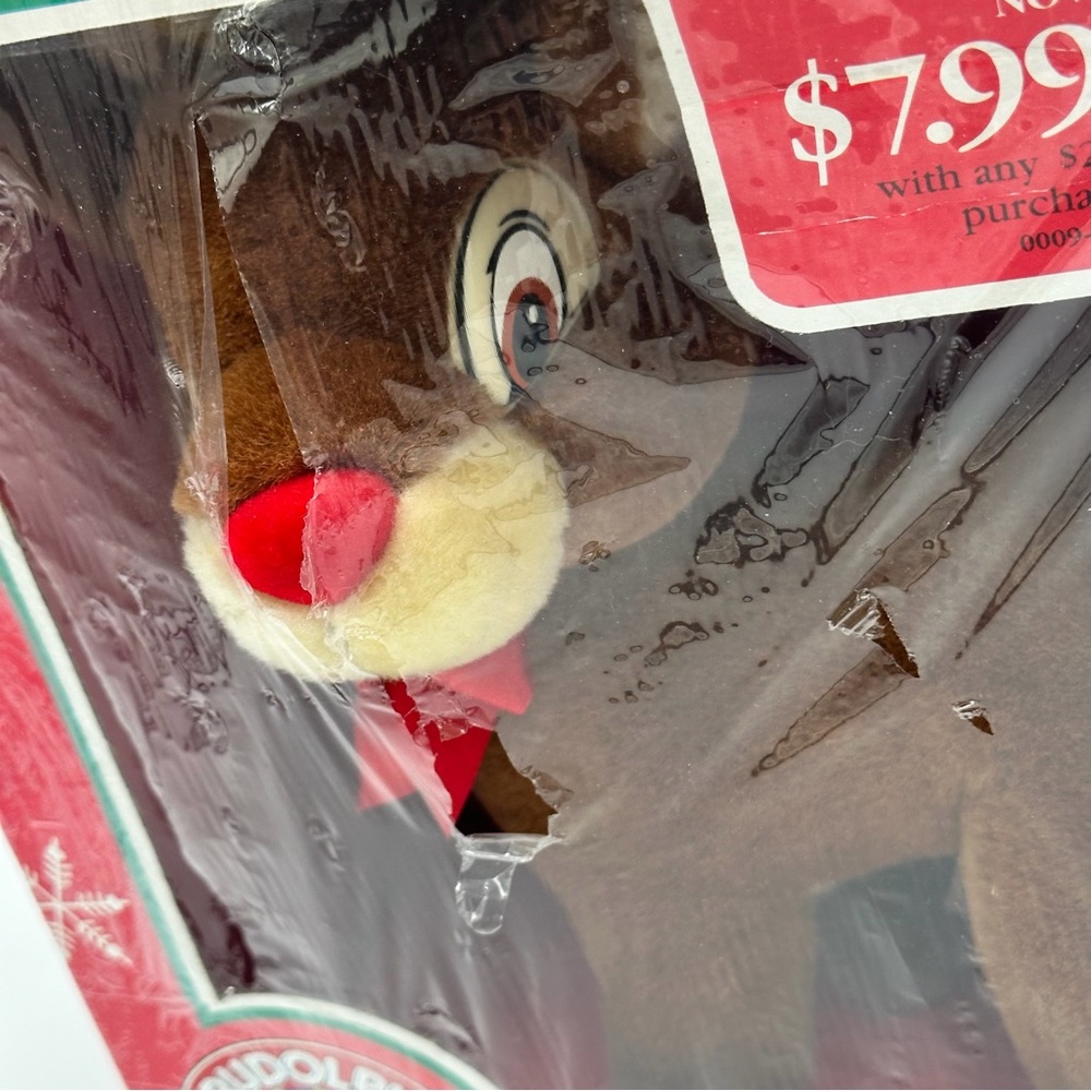 Applause Rudolph The Red Nosed Reindeer Plush Christmas 10in Damaged Box Vintage - Picture 2 of 11